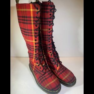 Dr Martens Sheena Red Tartan Tall Boots SOLD
